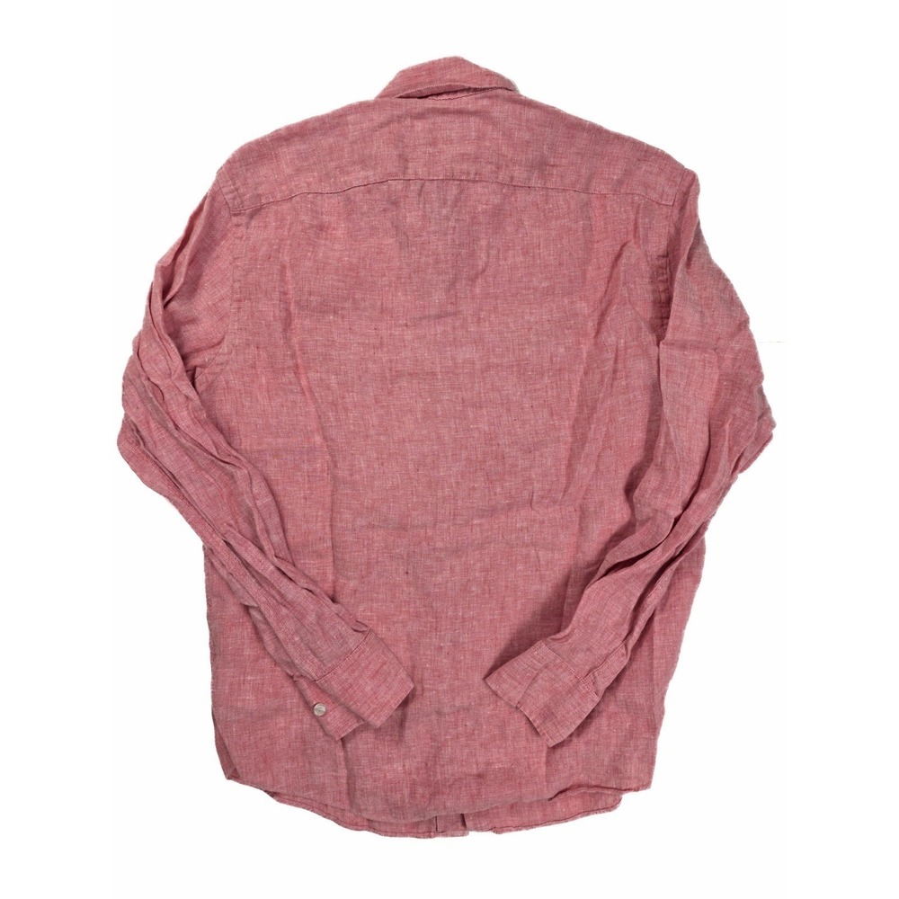 UNTUCKit Red Eberle Wrinkle-Resistant Linen Button Up L/S Shirt Men's Size M - Picture 3 of 7